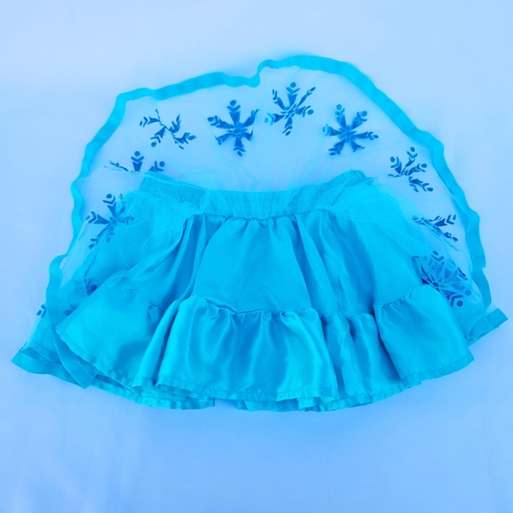 Disney Parks Princess Cinderella Blue Sparkle Ruffle Fluffy Skirt Sz-5 Pre-Owned - Picture 3 of 7